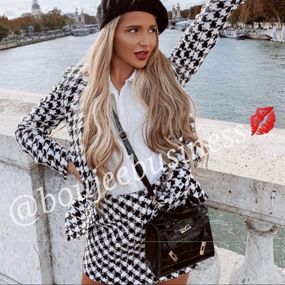 ZARA Tweed Houndstooth Mini Skirt - Picture 6 of 11